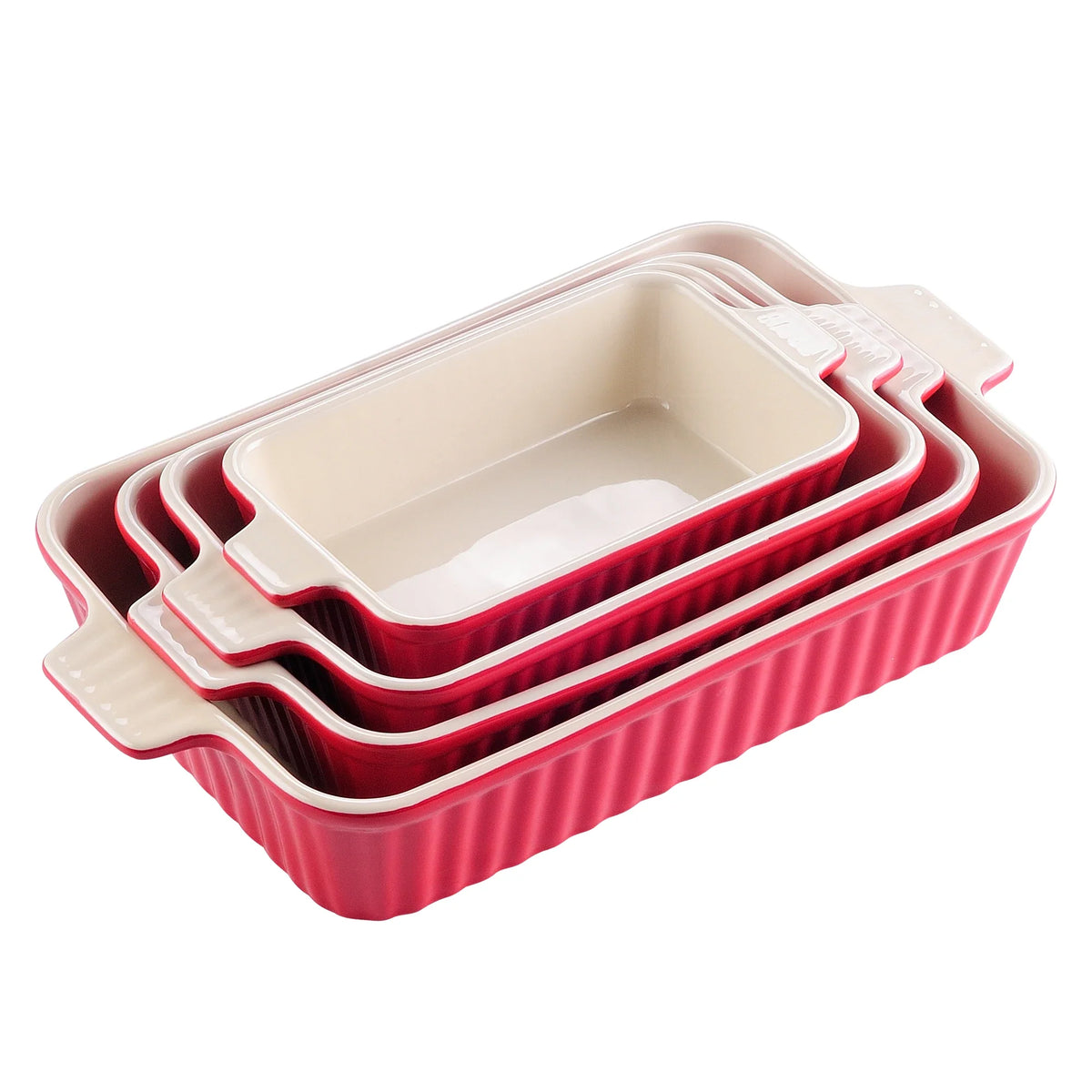MALACASA 4-Piece Table Baking Dish Plate Set with Ceramic Handle Oven to Ideal for Lasagne/Pie/Casserole/Tapas(9"/11"/12"/13.3") The Pet & Home Store