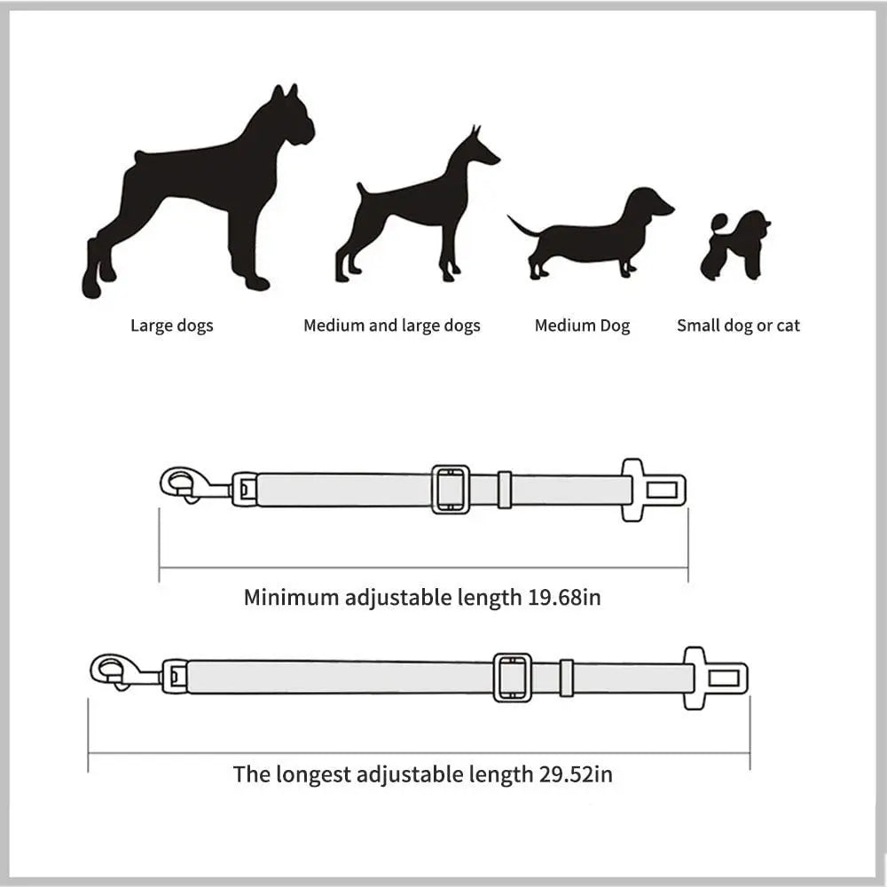Adjustable Pet Car Seat Belt Harness For Dogs And Cats