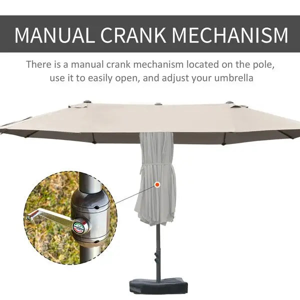 Outsunny Double Sided Patio Umbrella With Base And Crank