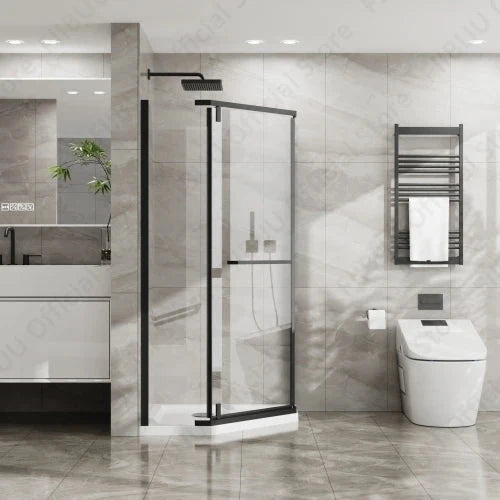 Neo-Angle Frameless Shower Door Tempered Glass Pivot Door Space-Saving Corner Shower Enclosure 36x36x72 Inch for Small Bathroom The Pet & Home Store