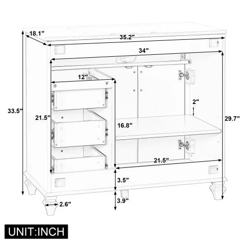 36" Blue Grey Bathroom Vanity The Pet & Home Store