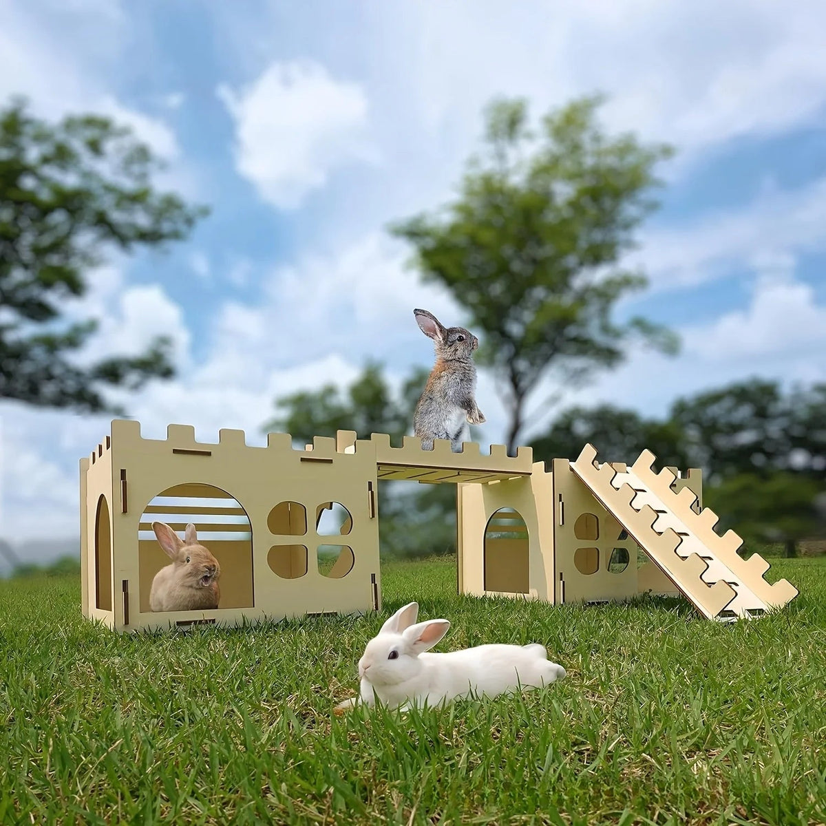 Wooden Detachable Rabbit Castle Hideaway for Guinea Pigs The Pet & Home Store