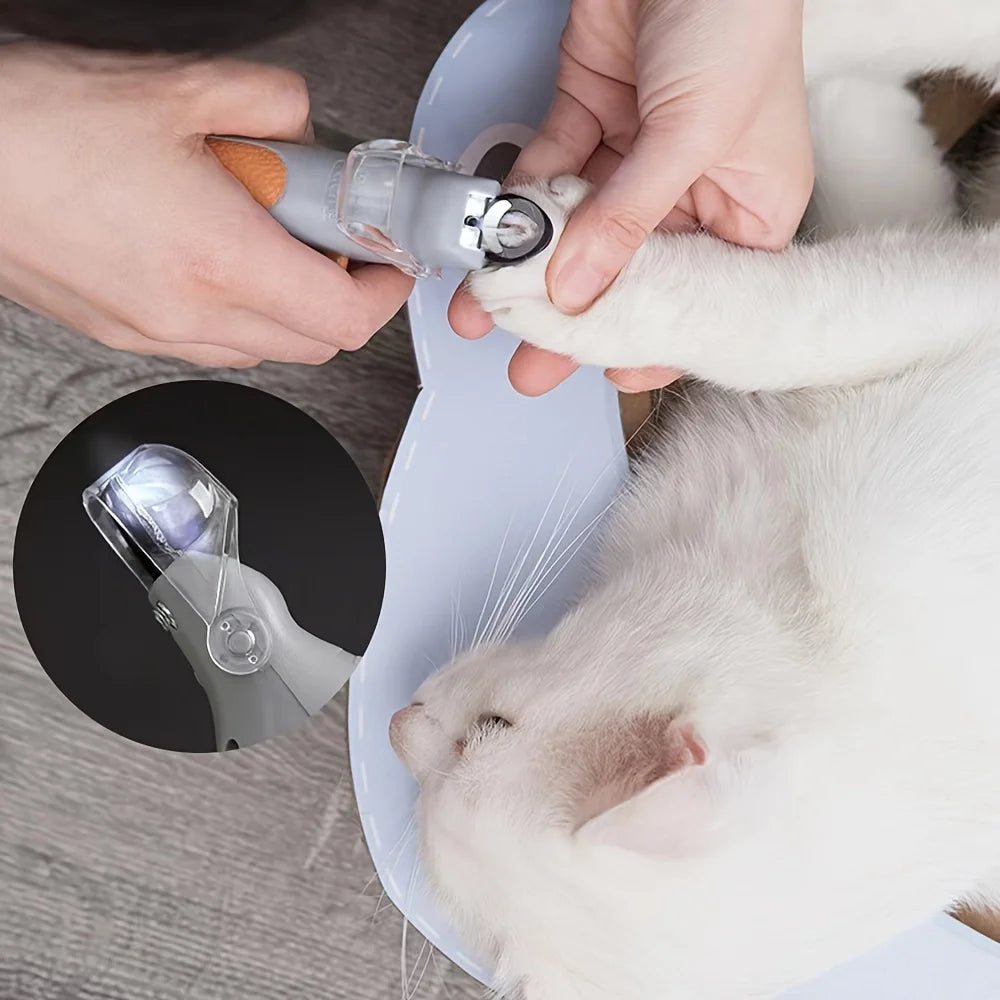 Pet Nail Clipper, Nail Trimmer for Dogs and Cats, Built-in LED Light, Steel Blades, Quick Trimming with Nail Collecto The Pet & Home Store