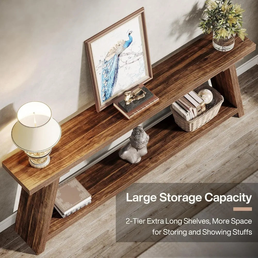 DAFIFY Tribesigns Sofa Table Behind Couch With Storage