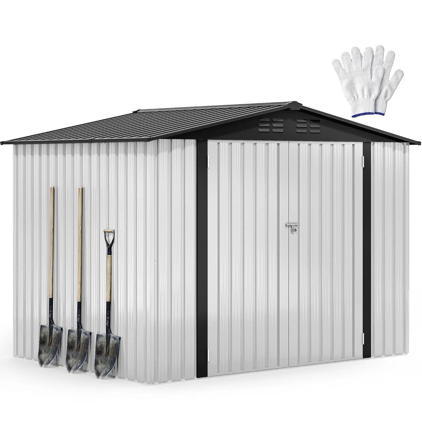 Outdoor Metal Storage Shed Heavy Duty Tool And Bike Garage With Easy Assembly
