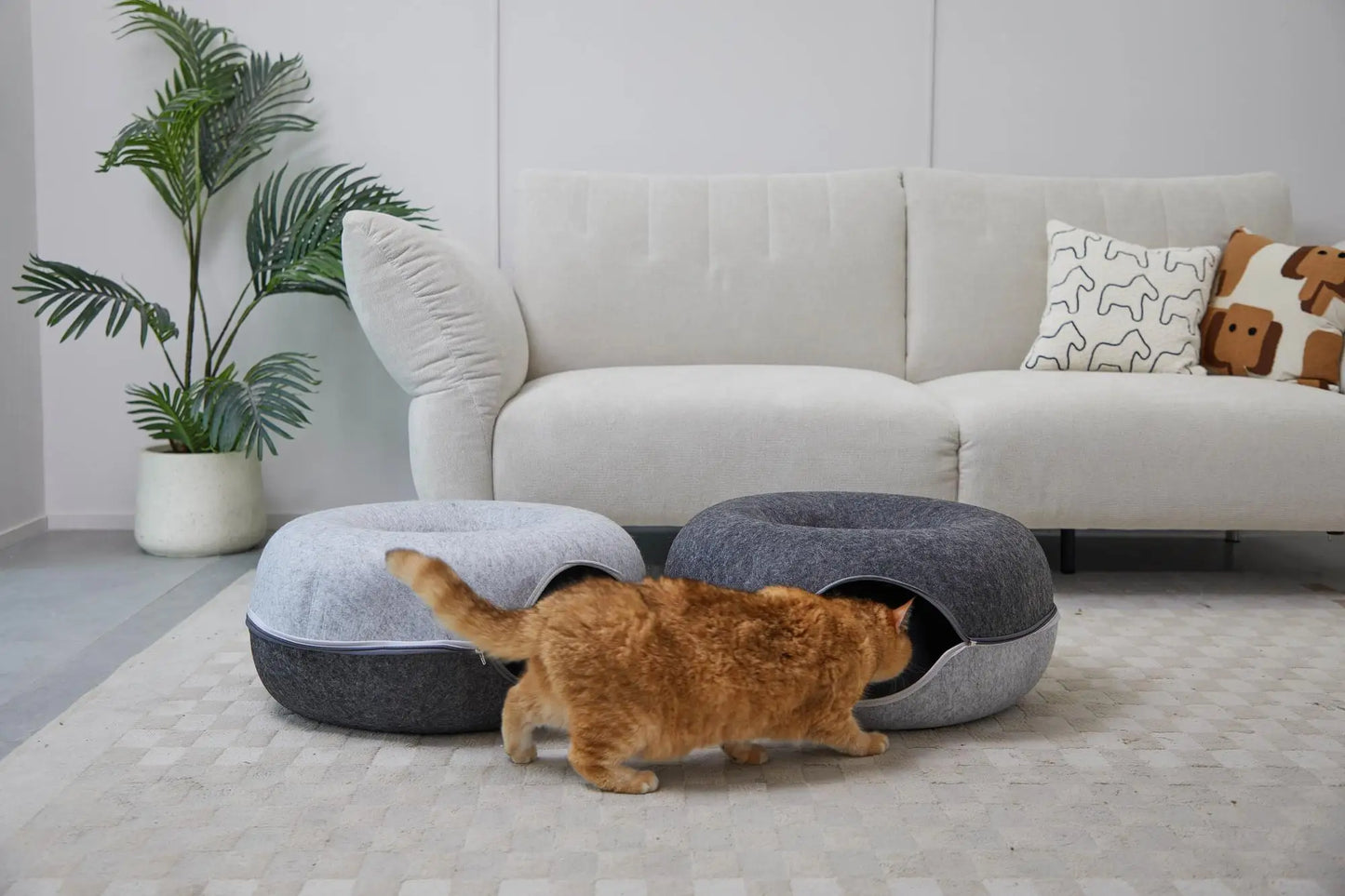 Hexagon Duplex Cat Tunnel Bed Cave For Multiple Cats