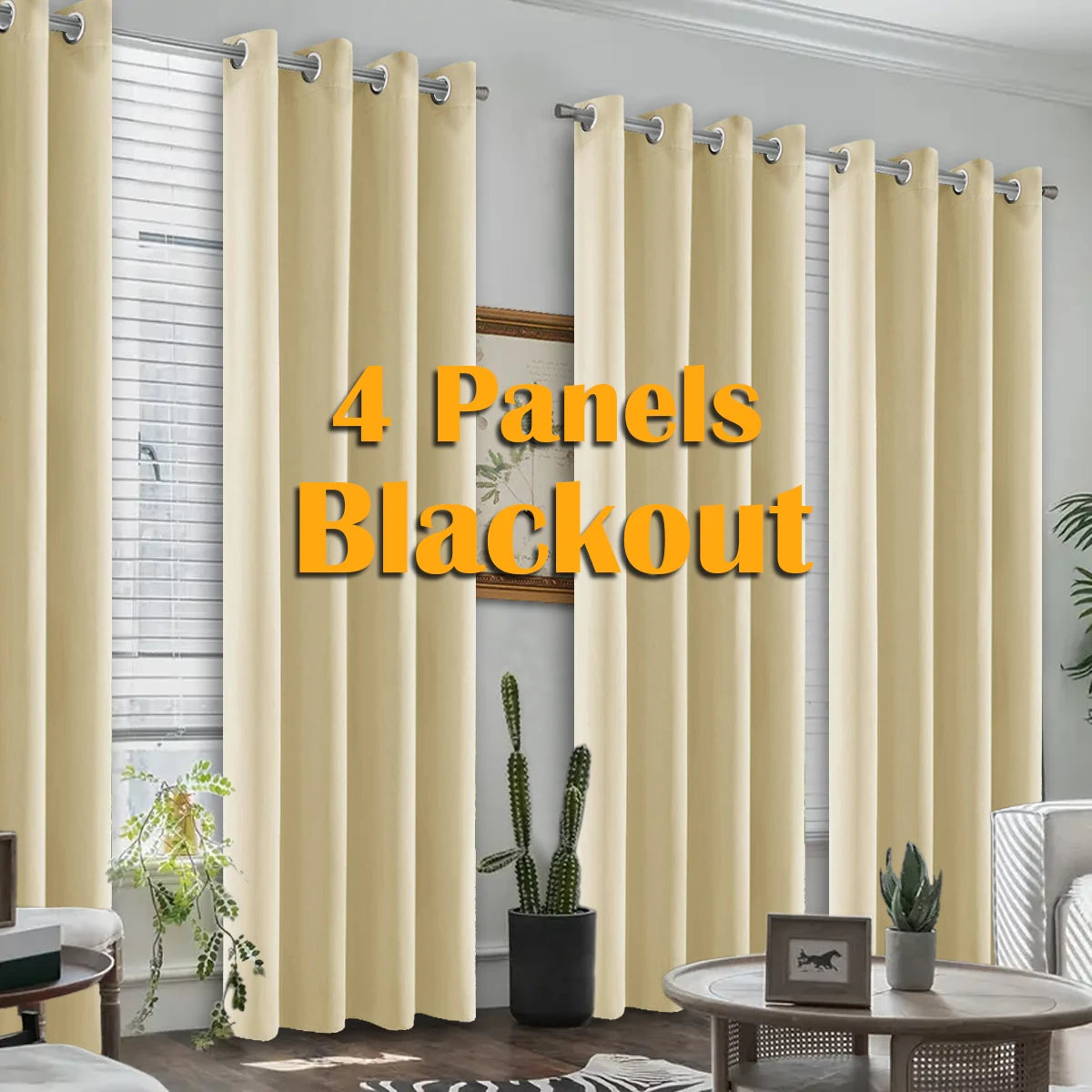 4PCS Blackout Curtains, Heat-Insulated Grommet Curtains For Bedroom Darkening, Noise Reduction Curtains For Living Room The Pet & Home Store