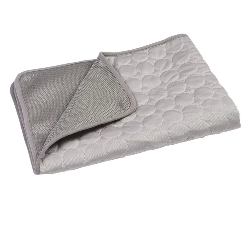 Breathable Pet Cooling Mat for Summer, Washable Ice Silk Dog Blanket, Self-Chilling Non-Toxic Pad for Sofa Car Bed, Fits Small M