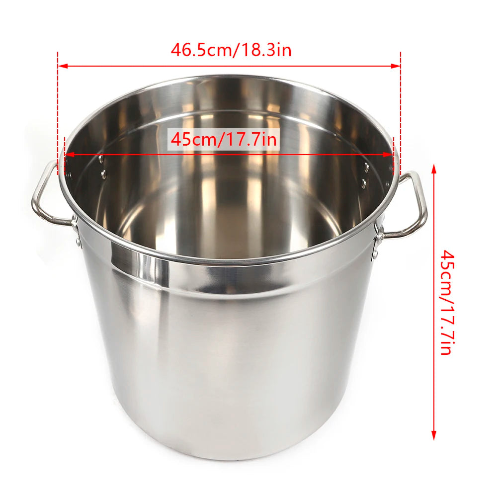 Stainless Steel Stock Pot With Lid And Durable Handles