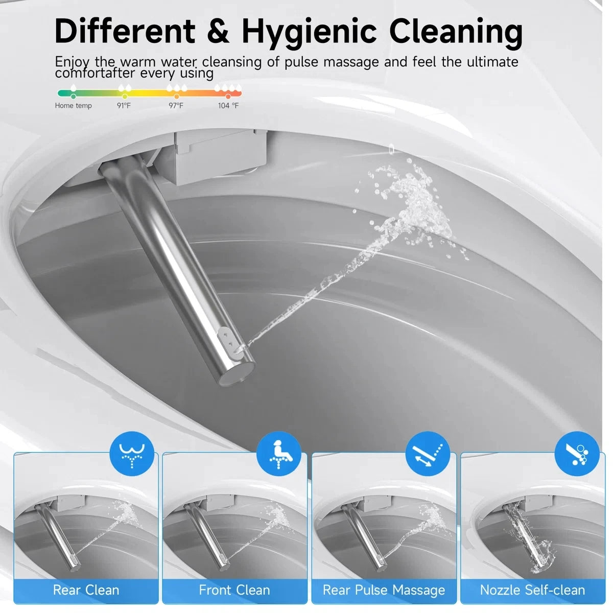 Smart Toilet With Tankless Bidet, Auto Open Lid, Dual Flush