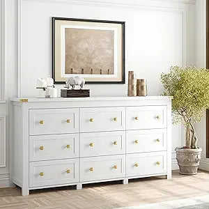 RBXC 9-Drawer Dresser Cabinet For Bedroom With Metal Handles