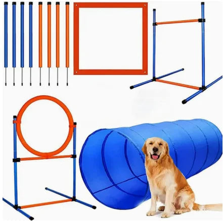 YTYIN Coofull PVC Dog Agility Training Set With Tunnel