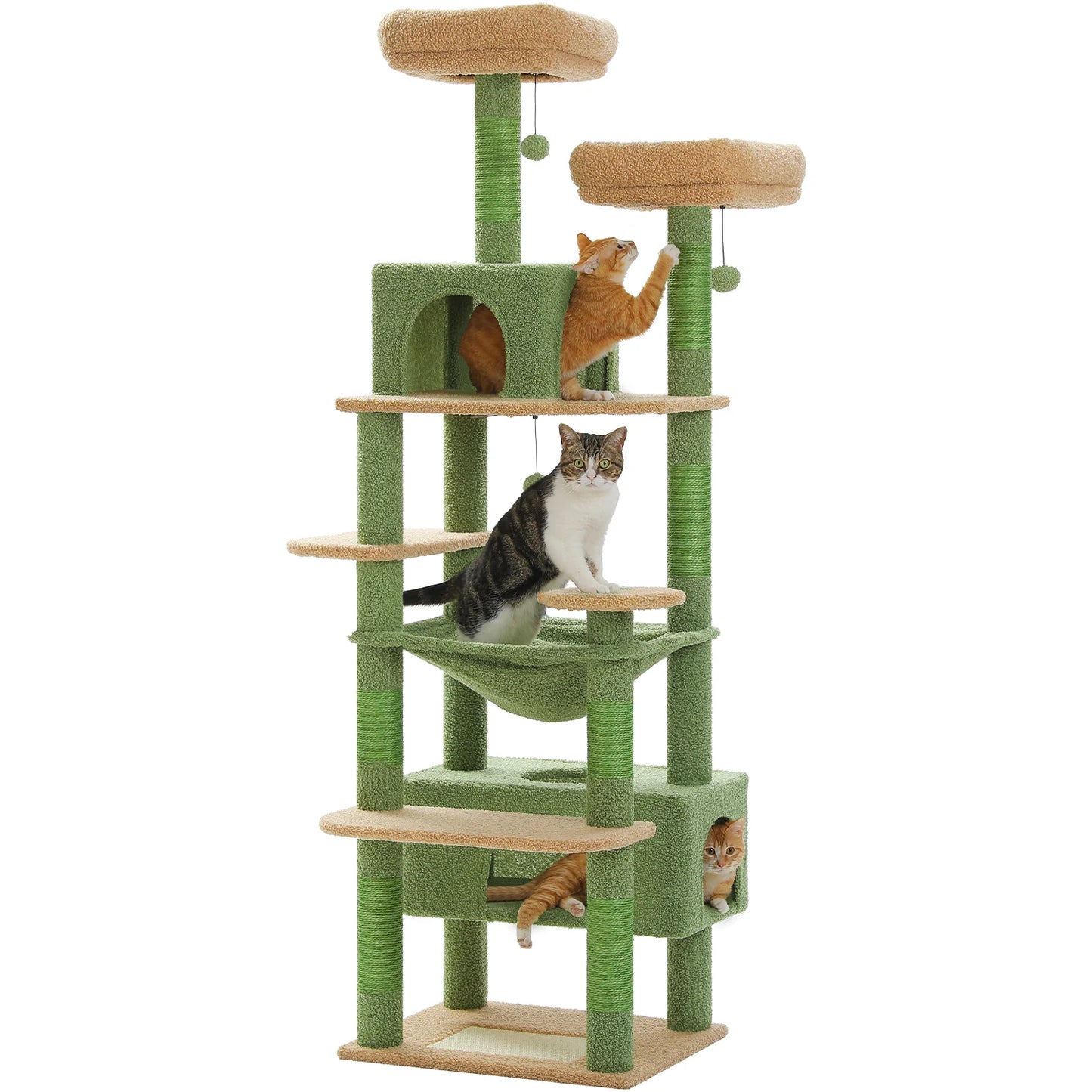 Pequlti Multi Level Cat Tree With Scratching Posts And Perch