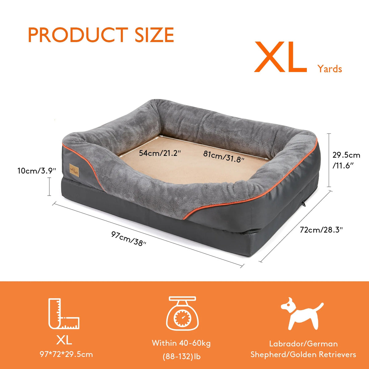 Large Dog Bed Soft Comfortable Anti Allergy Warm Fleece Removable Washable Cover Pet Bed Waterproof The Pet & Home Store