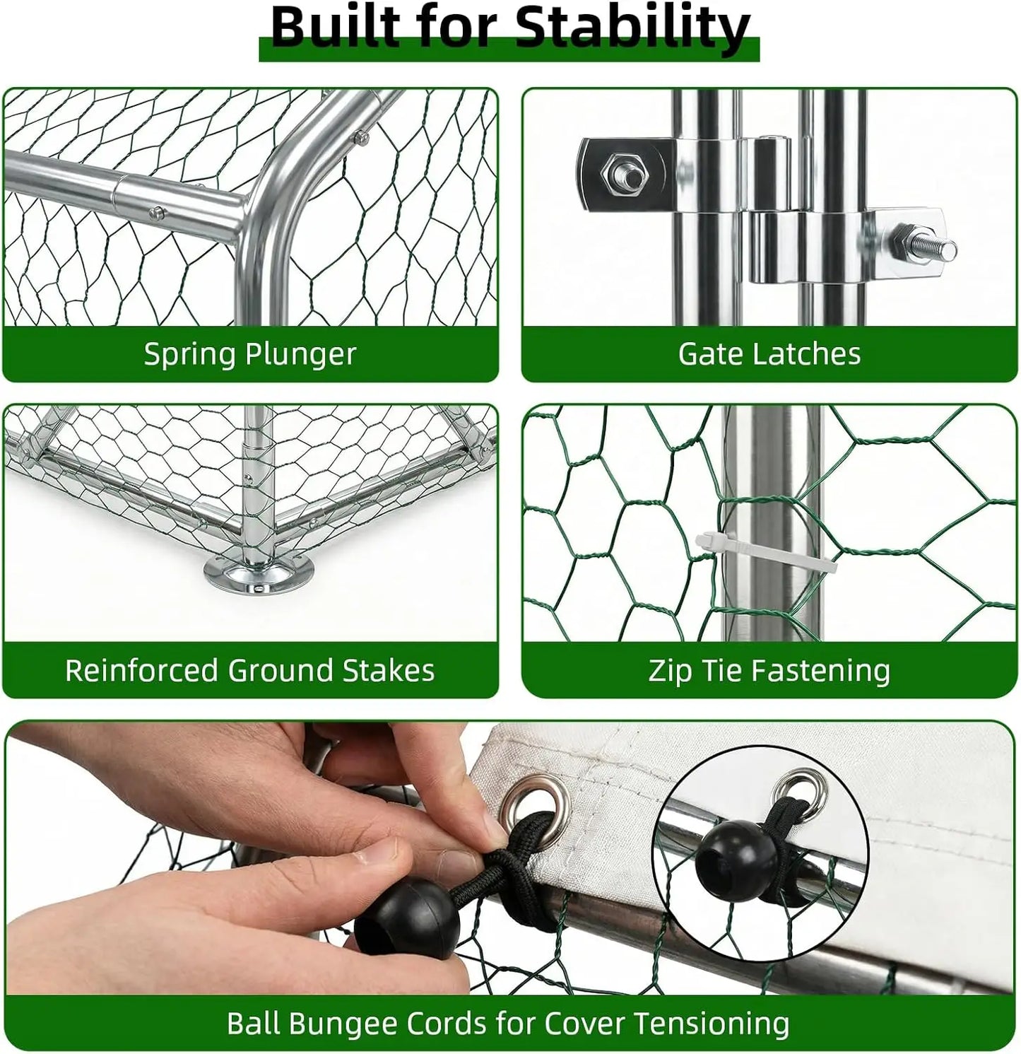 4Ever2Buy Metal Chicken Coop Walk In Run Pen Water Resistant