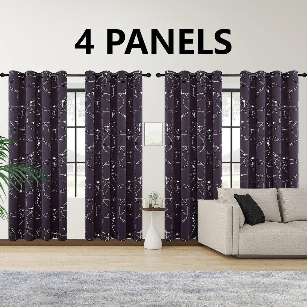 Blackout Curtains Grommet Thermal Insulated Room Darkening 4 Pack