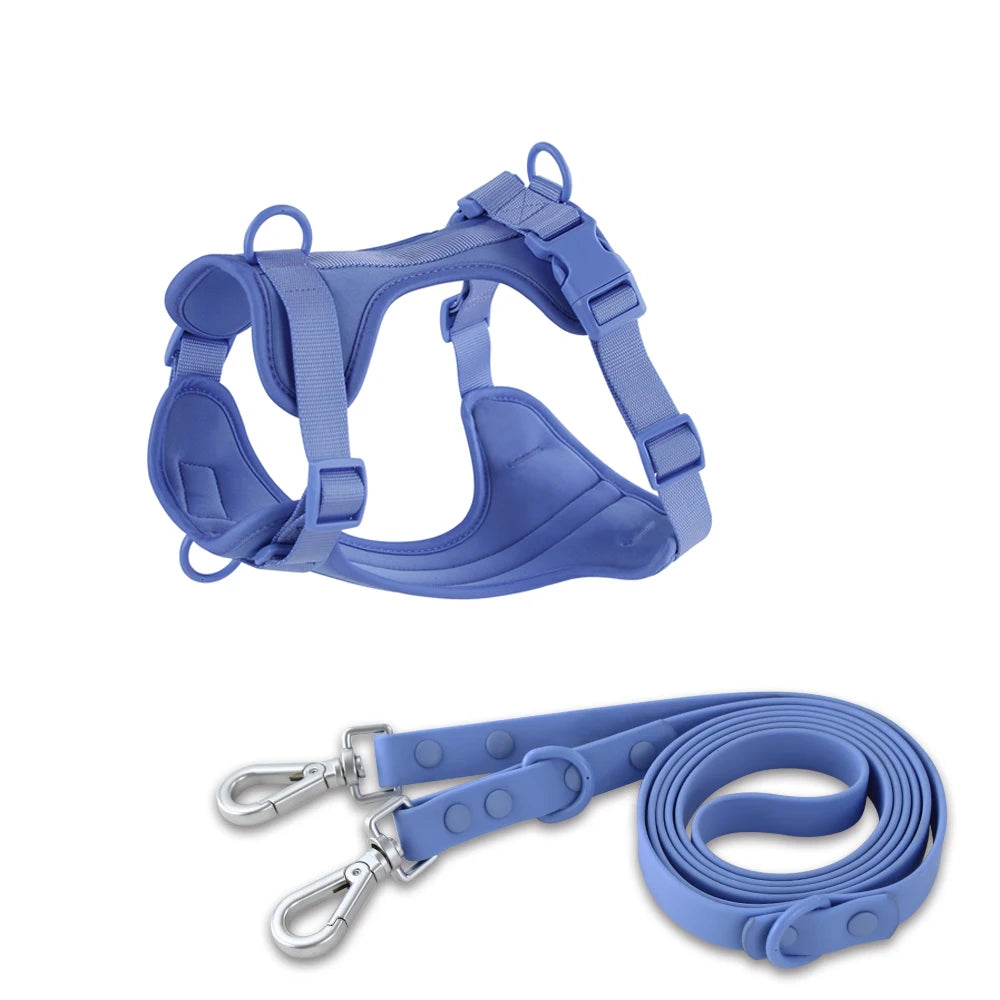 Dog Harness And Leash Set PVC Breathable Adjustable Chest Strap