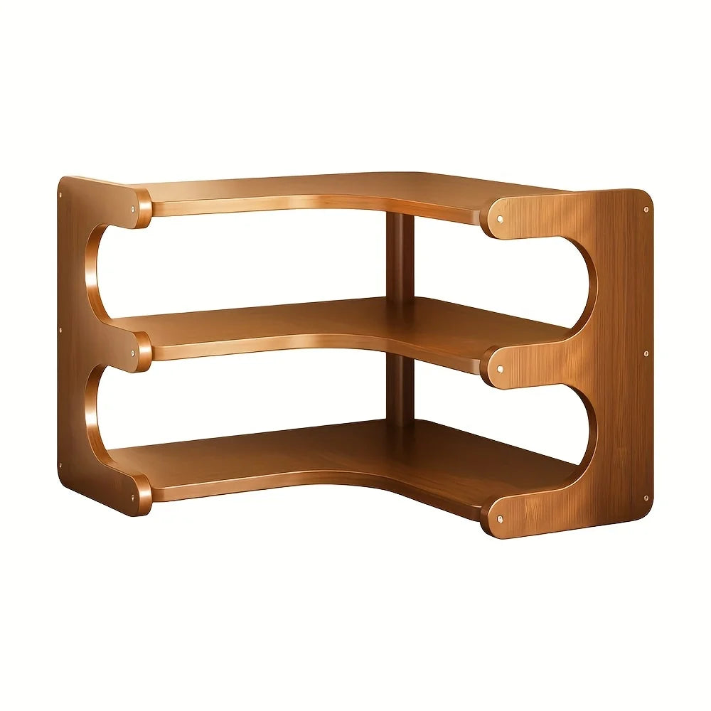 Three Tier Bamboo Corner Shelf For Plants Books Stationery The Pet & Home Store