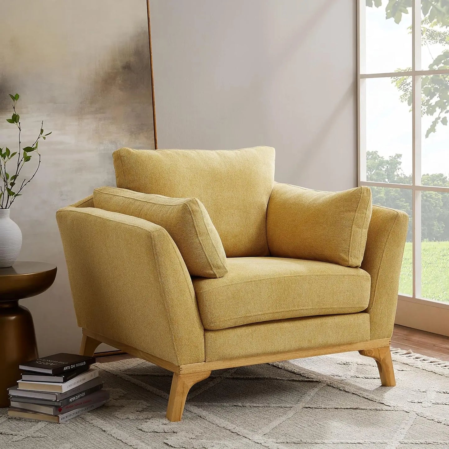 Boucle Upholstered Accent Chair For Living Room And Bedroom
