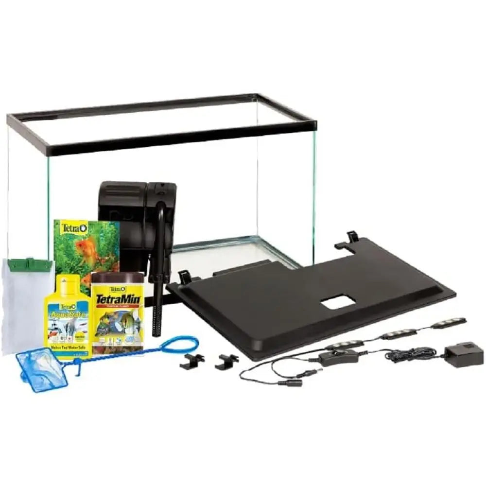 Aquarium, 10 Gallon, Complete Tropical ish Tank Kit with LED Lighting or reshwater ish