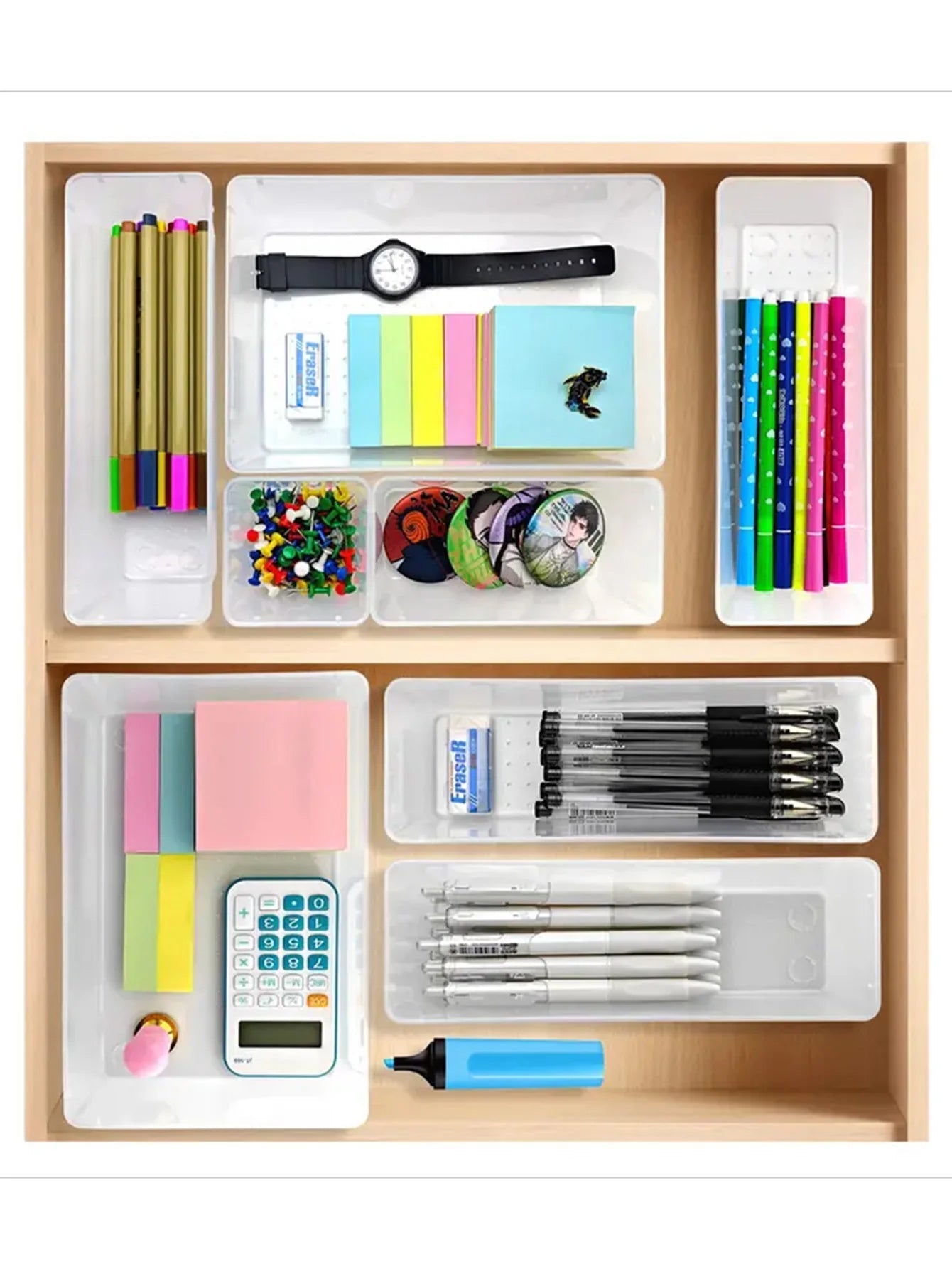 44 Piece Transparent Plastic Drawer Storage Box Set for Organization The Pet & Home Store