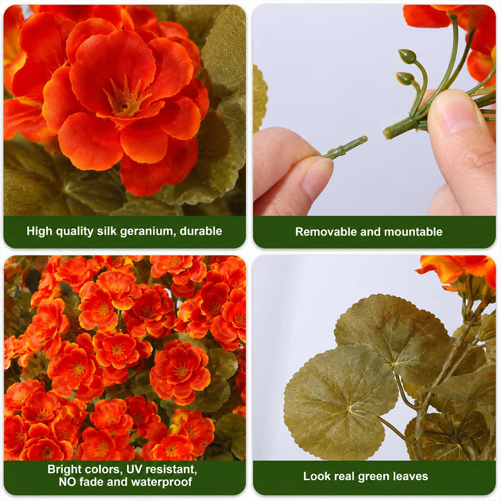 6 pcs Artificial Fall Geranium Flowers The Pet & Home Store