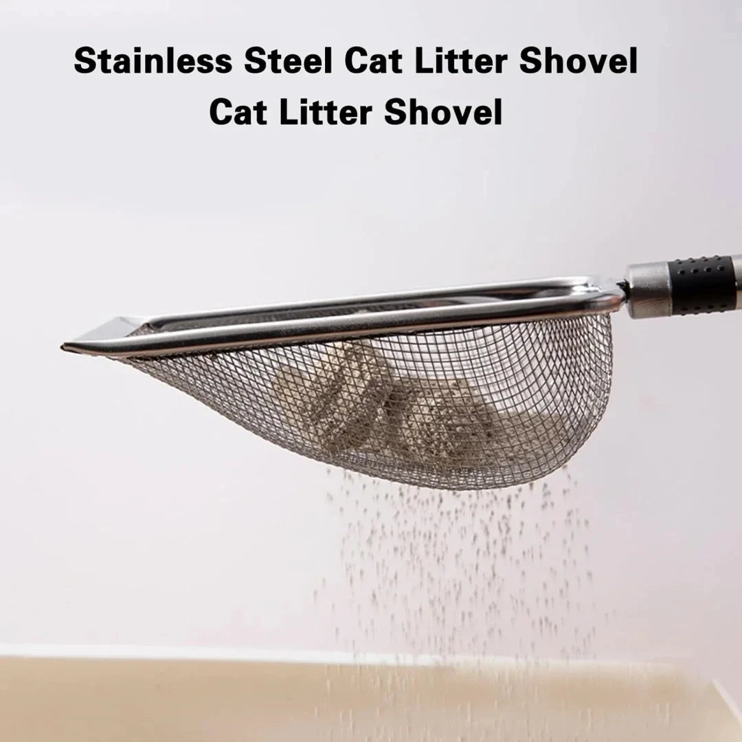 Stainless Steel Cat Litter Scoop Durable Easy Clean Ergonomic Handle