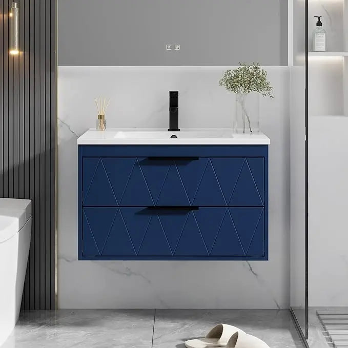Floating Bathroom Vanity Cabinet With Sink And Soft Close Drawers