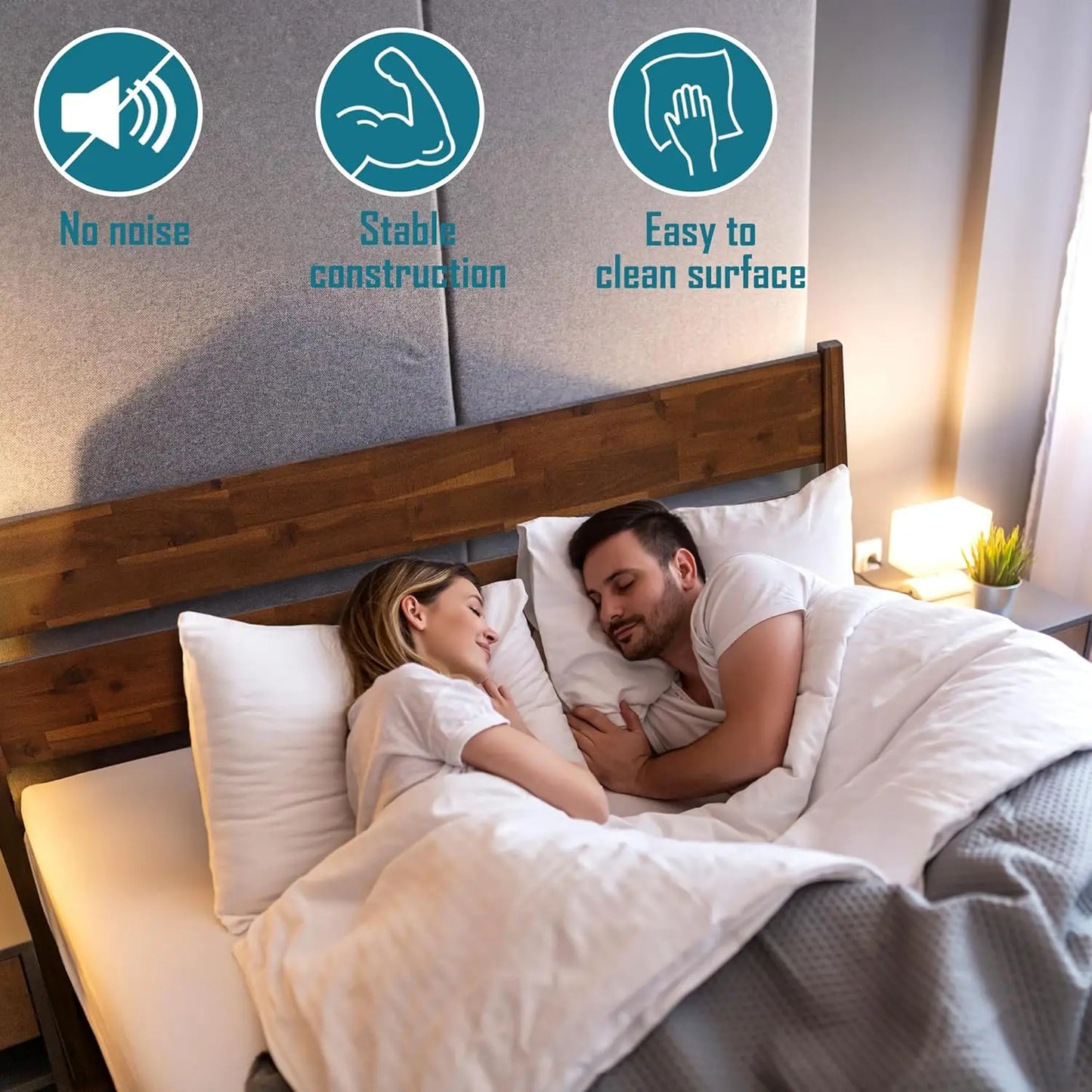 Acacia Callisto Bed Frame With Headboard Solid Wood Platform
