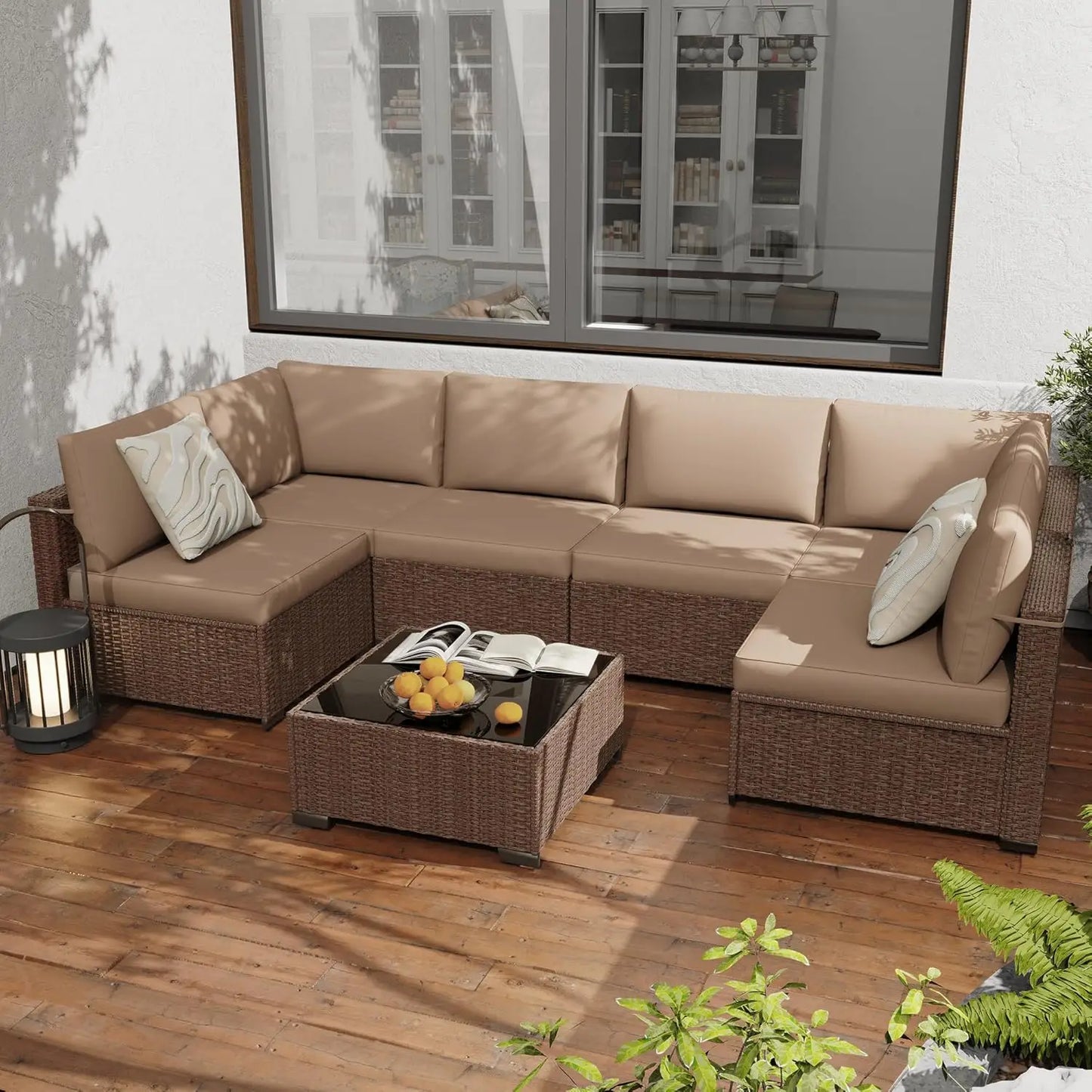 All Weather PE Rattan Modular Sectional Patio Set For Outdoors