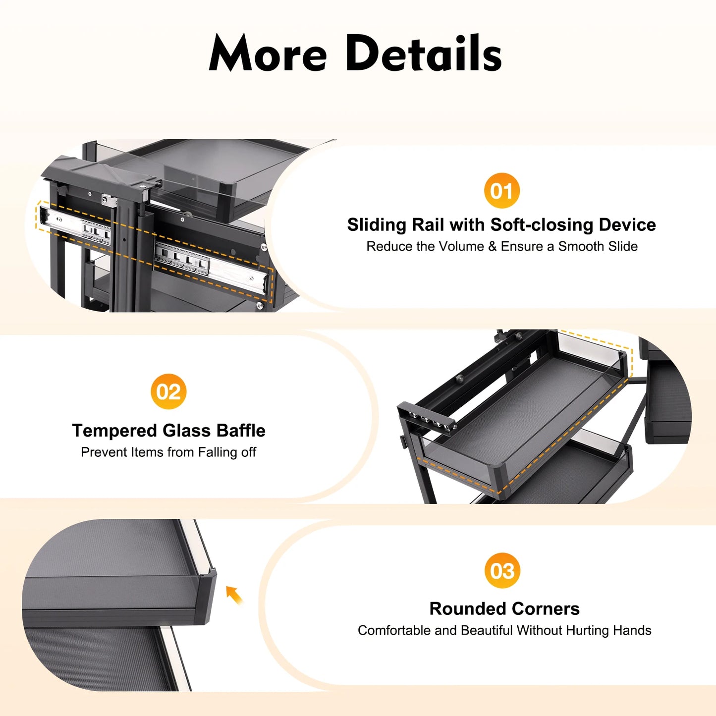 Bymaocar Blind Corner Cabinet Pull Out Organizer Swing Tray