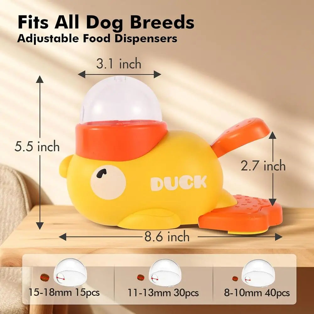 Interactive Dog Toys Puzzle Slow Feeder, Cat Treat Dispenser Toy Duck-Shaped Enrichment Toy for Small Medium Dogs and Cats, IQ T