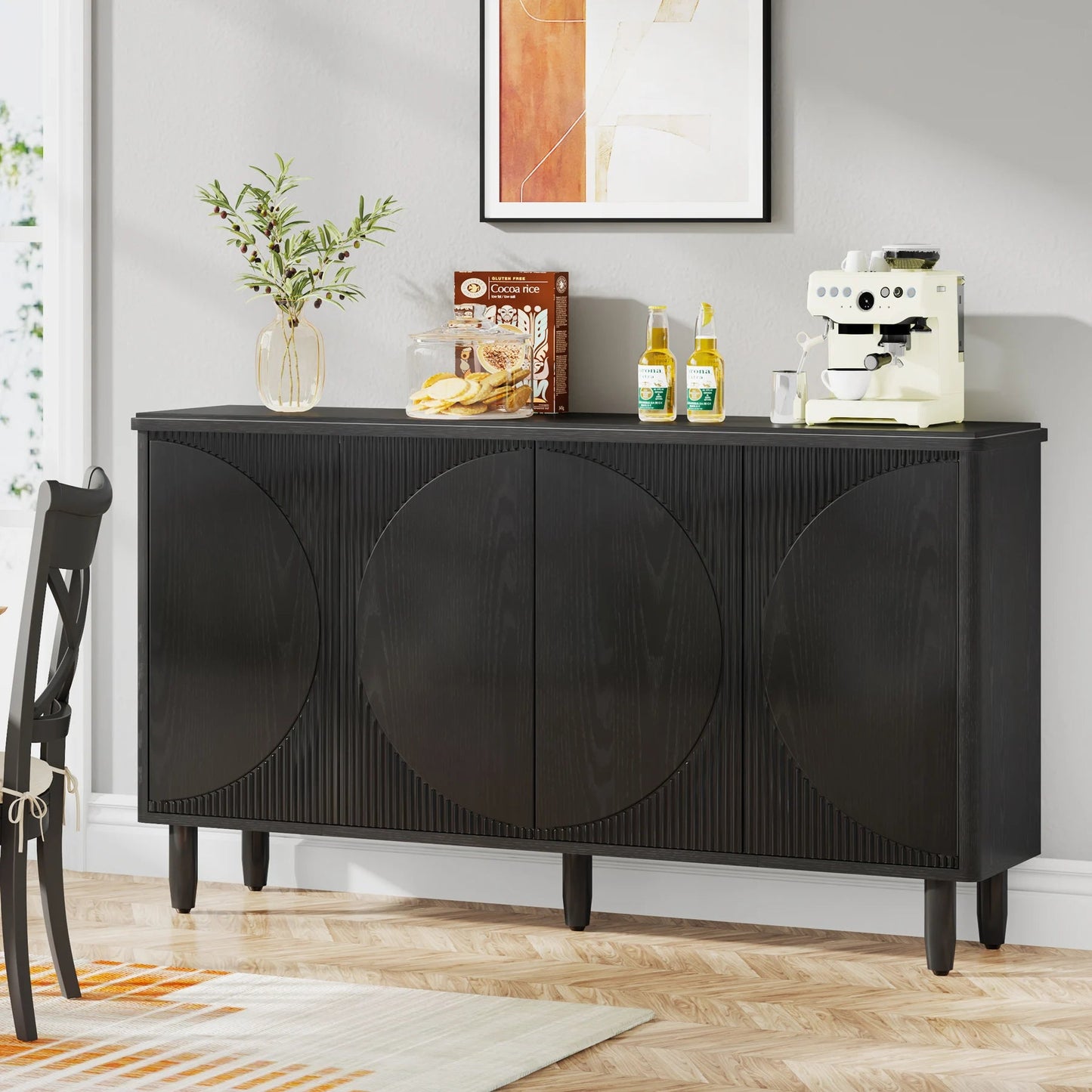 Tribesigns Buffet Cabinet Sideboard with Storage, Modern Storage Cabinet Sideboard Buffet Table with Doors for Living Room The Pet & Home Store