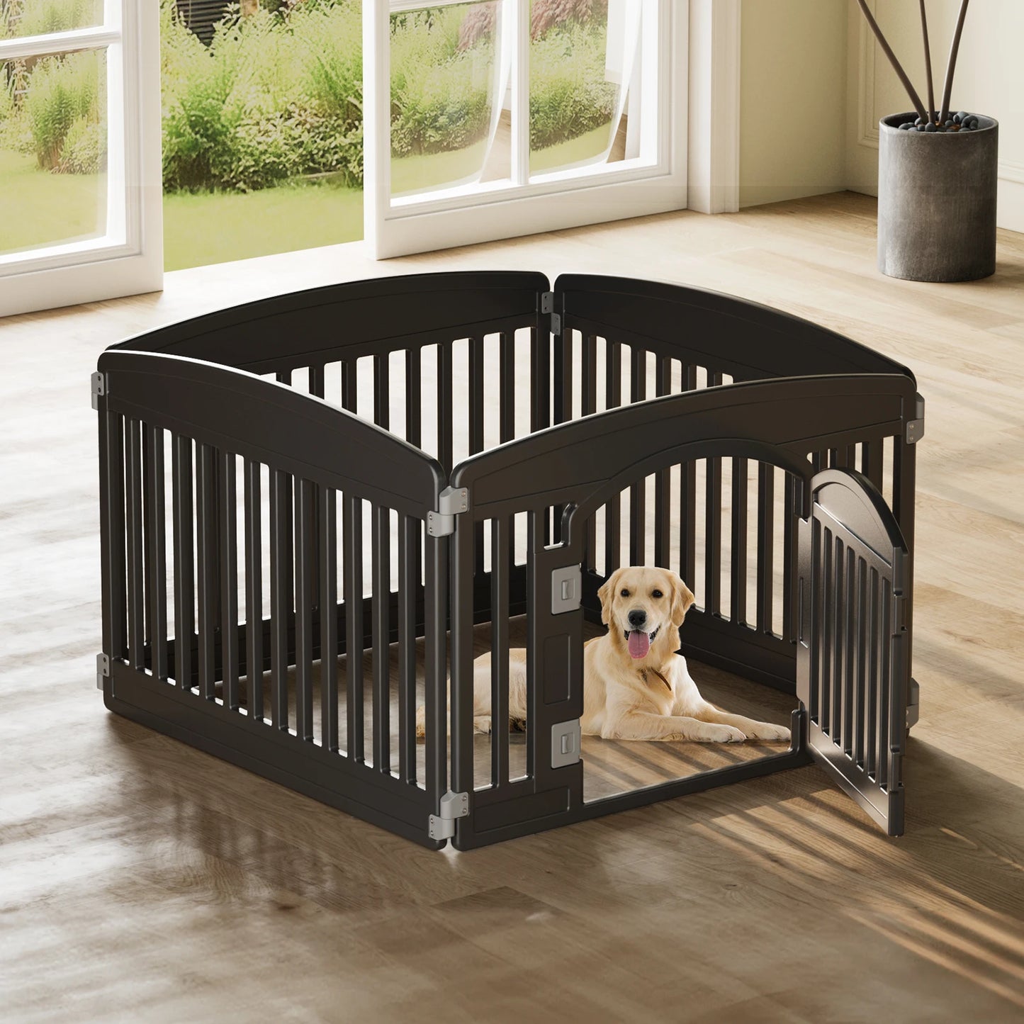 JHK Plastic Dog Playpen For Medium Dogs Portable Indoor Outdoor