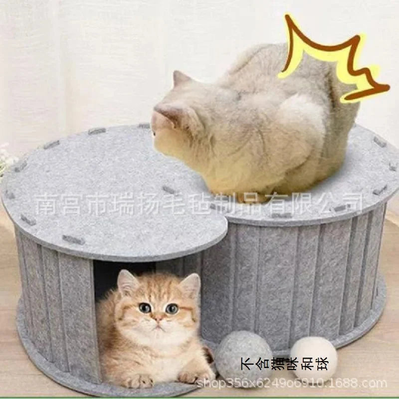 Shunmaii Cat Tunnel Bed Felt Peekaboo Cave Foldable Pet House The Pet & Home Store