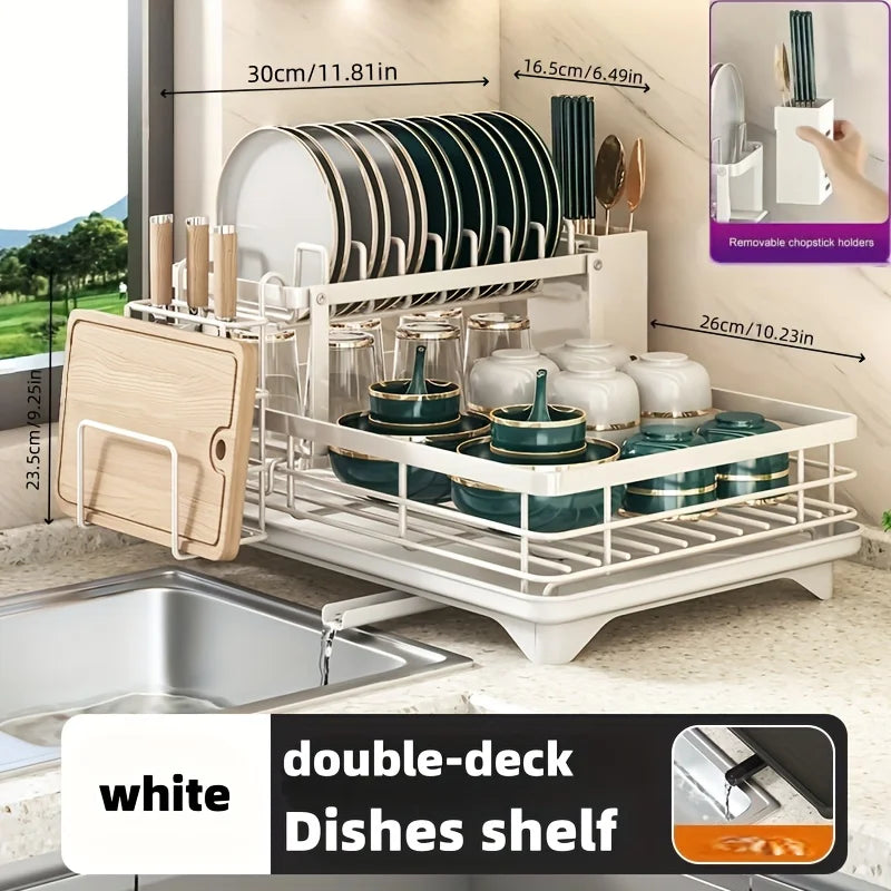 Altruism Commercial-Grade 2-Tier Dish Drying Rack Stainless Steel