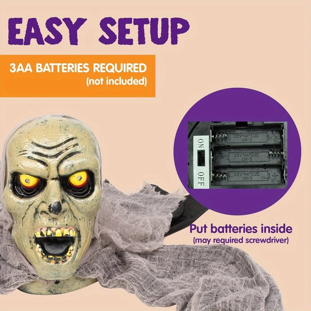 Halloween Decor Groundbreaker Zombie with Sound and Flashing Eyes The Pet & Home Store