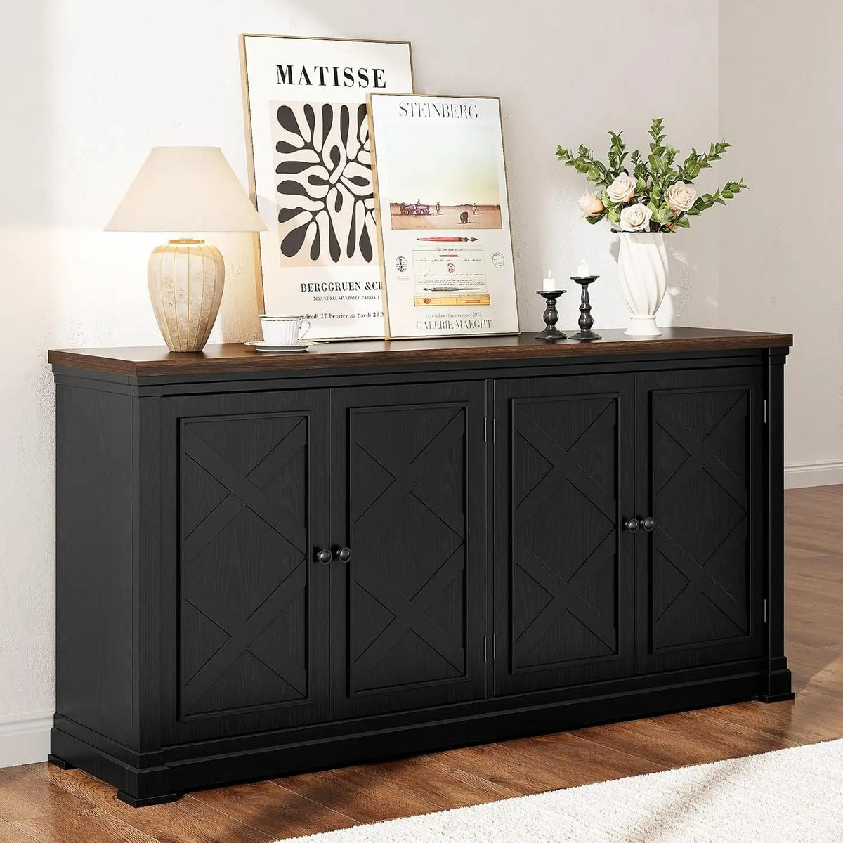63' Solid Wood Sideboard Buffet Cabinet The Pet & Home Store