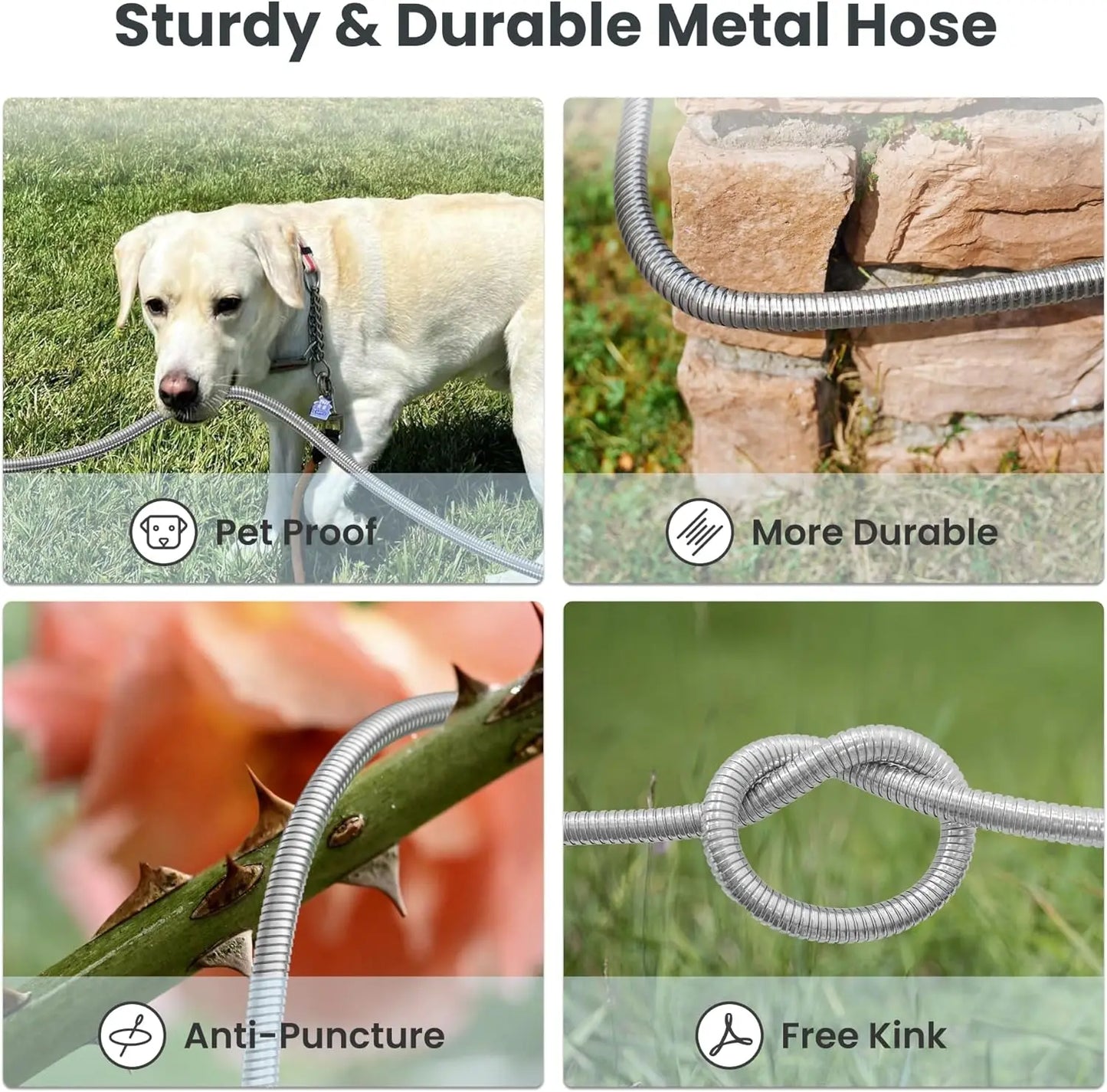 Giraffe Tools 304 Stainless Garden Hose With 9 Pattern Nozzle