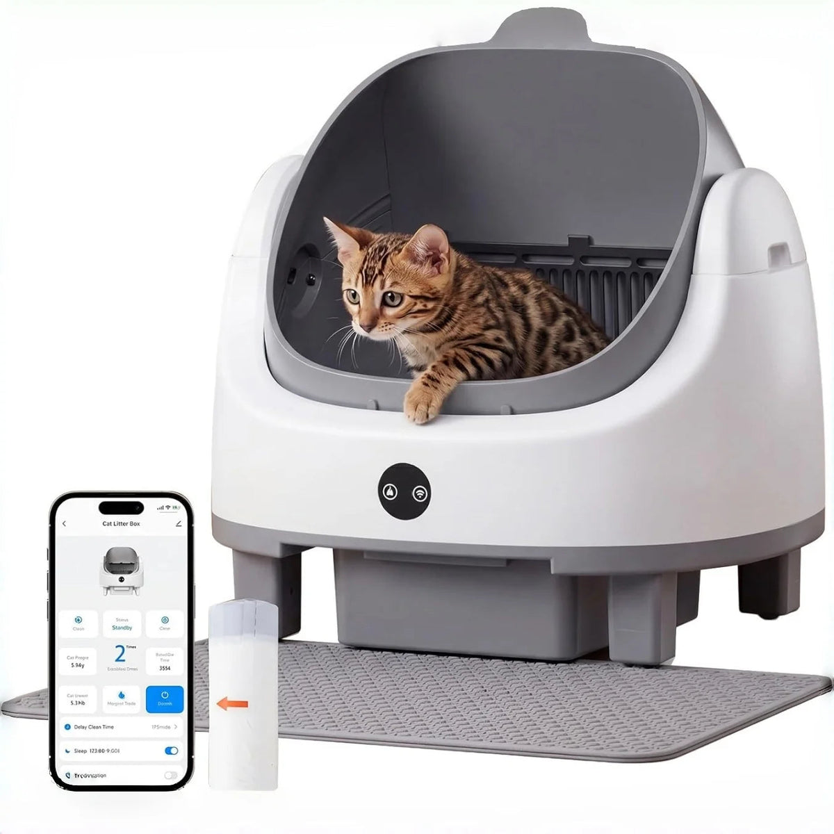 Automatic Self-Cleaning Litter Box Box Grey The Pet & Home Store