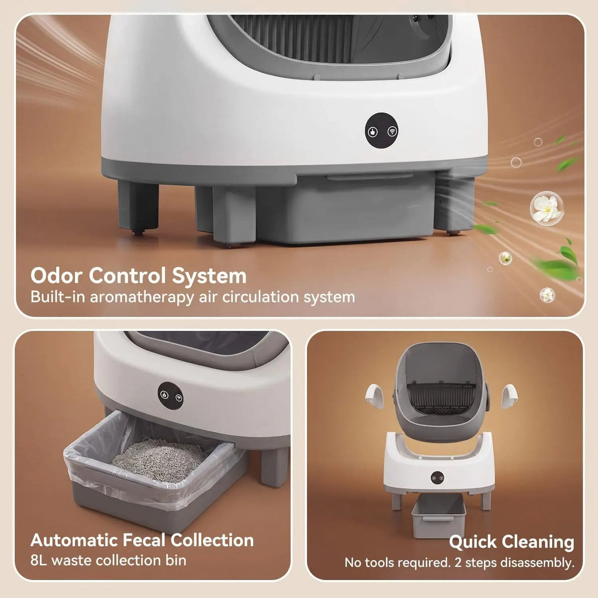 Automatic Self-Cleaning Litter Box Box Grey The Pet & Home Store