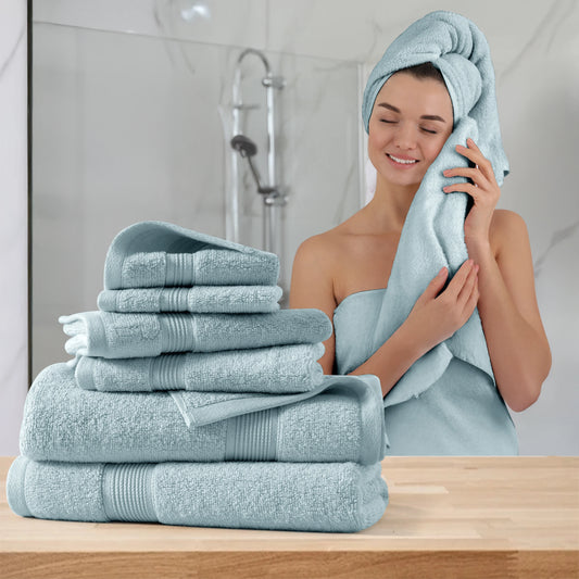 Lux Decor 6-Piece Bath Towel Set 100 Percent Cotton