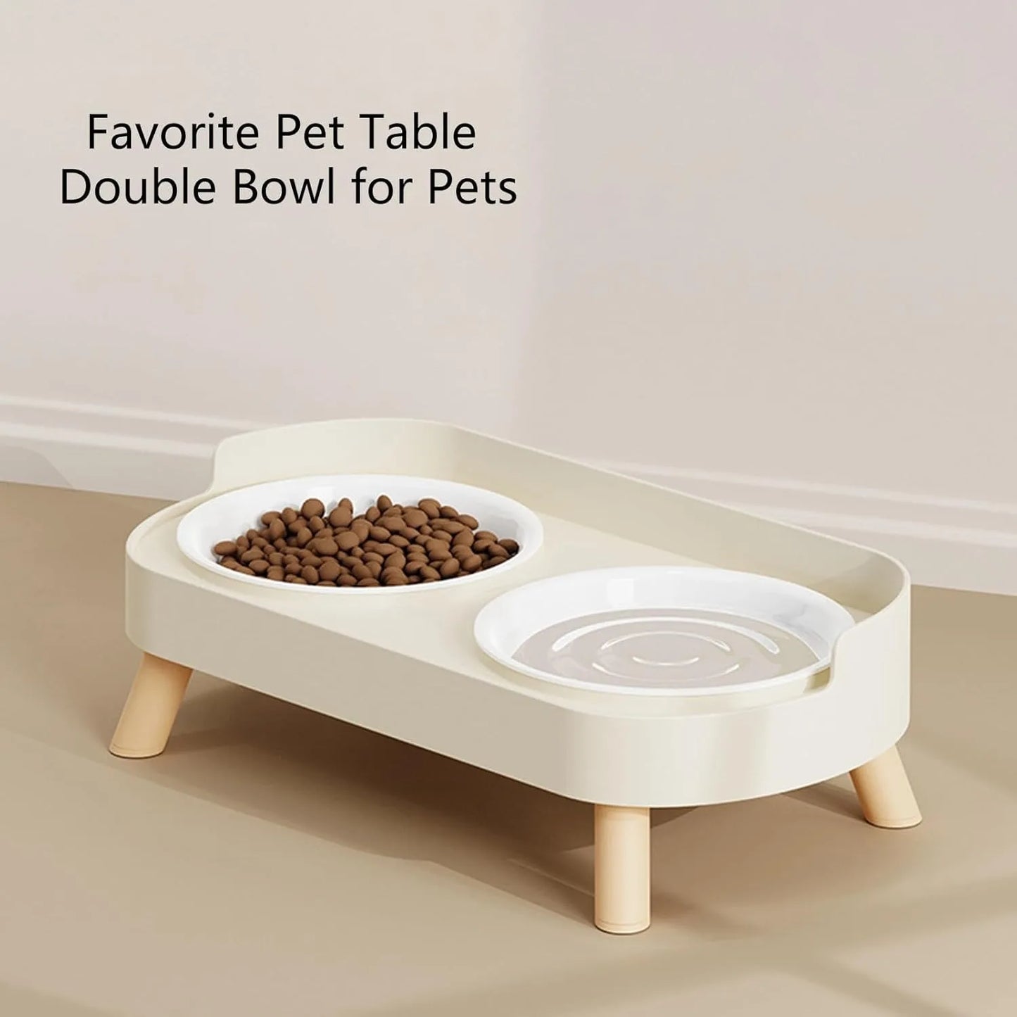 Elevated Pet Bowl Double Food And Water Set Raised Feeding Stand Splash Proof Design For Cats Dogs Puppies Easy Clean
