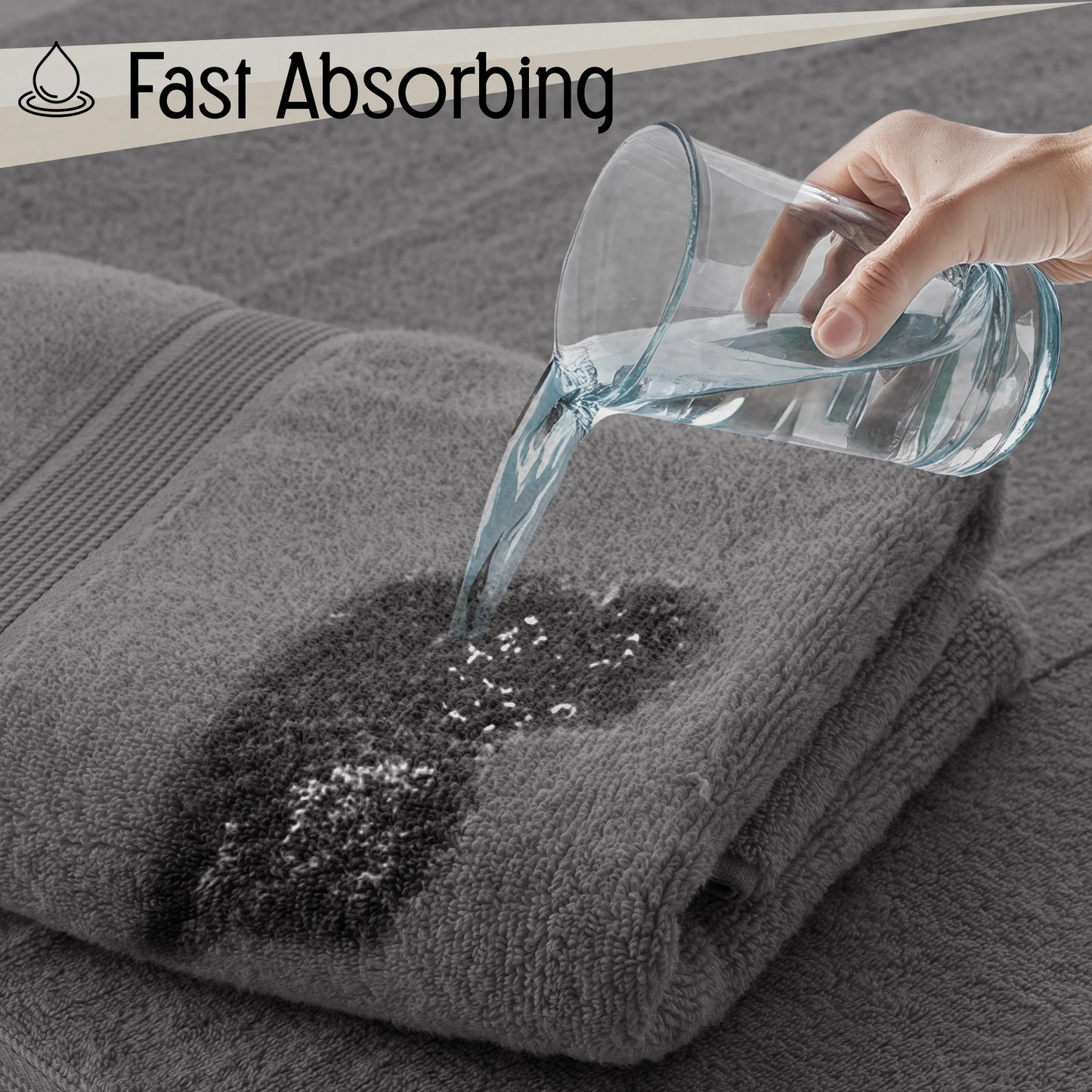 Lux Decor 6-Piece Bath Towel Set 100 Percent Cotton