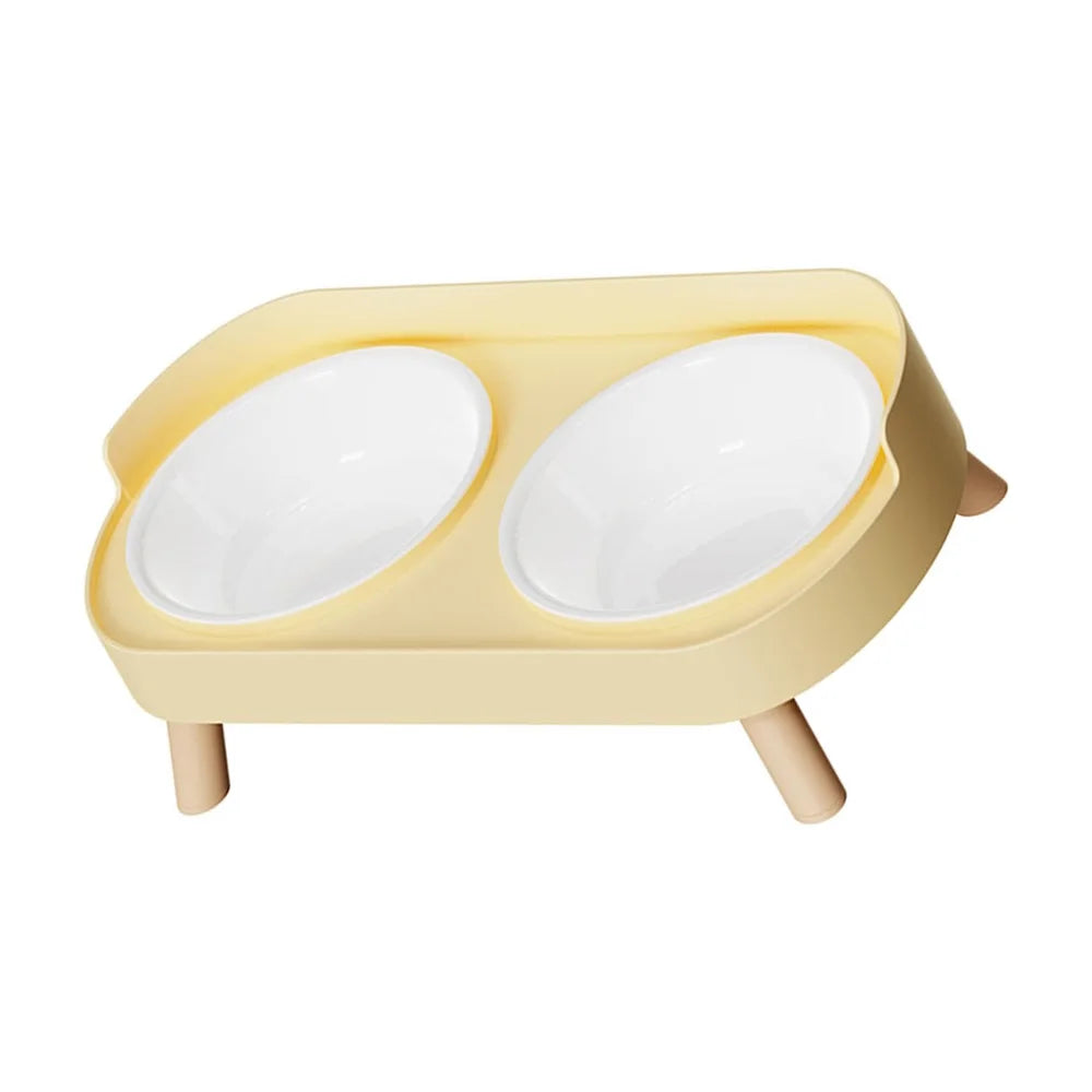 Elevated Pet Bowl Double Food And Water Set Raised Feeding Stand Splash Proof Design For Cats Dogs Puppies Easy Clean