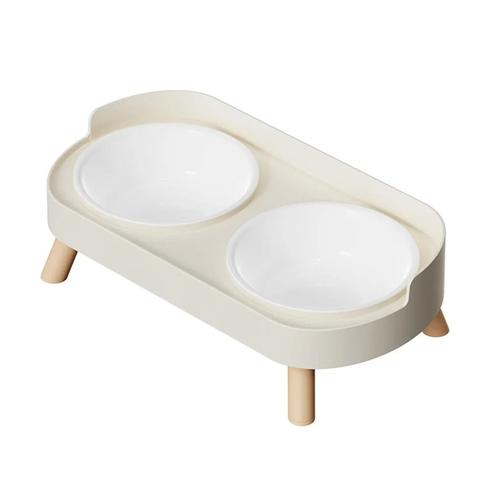 Elevated Pet Bowl Double Food And Water Set Raised Feeding Stand Splash Proof Design For Cats Dogs Puppies Easy Clean