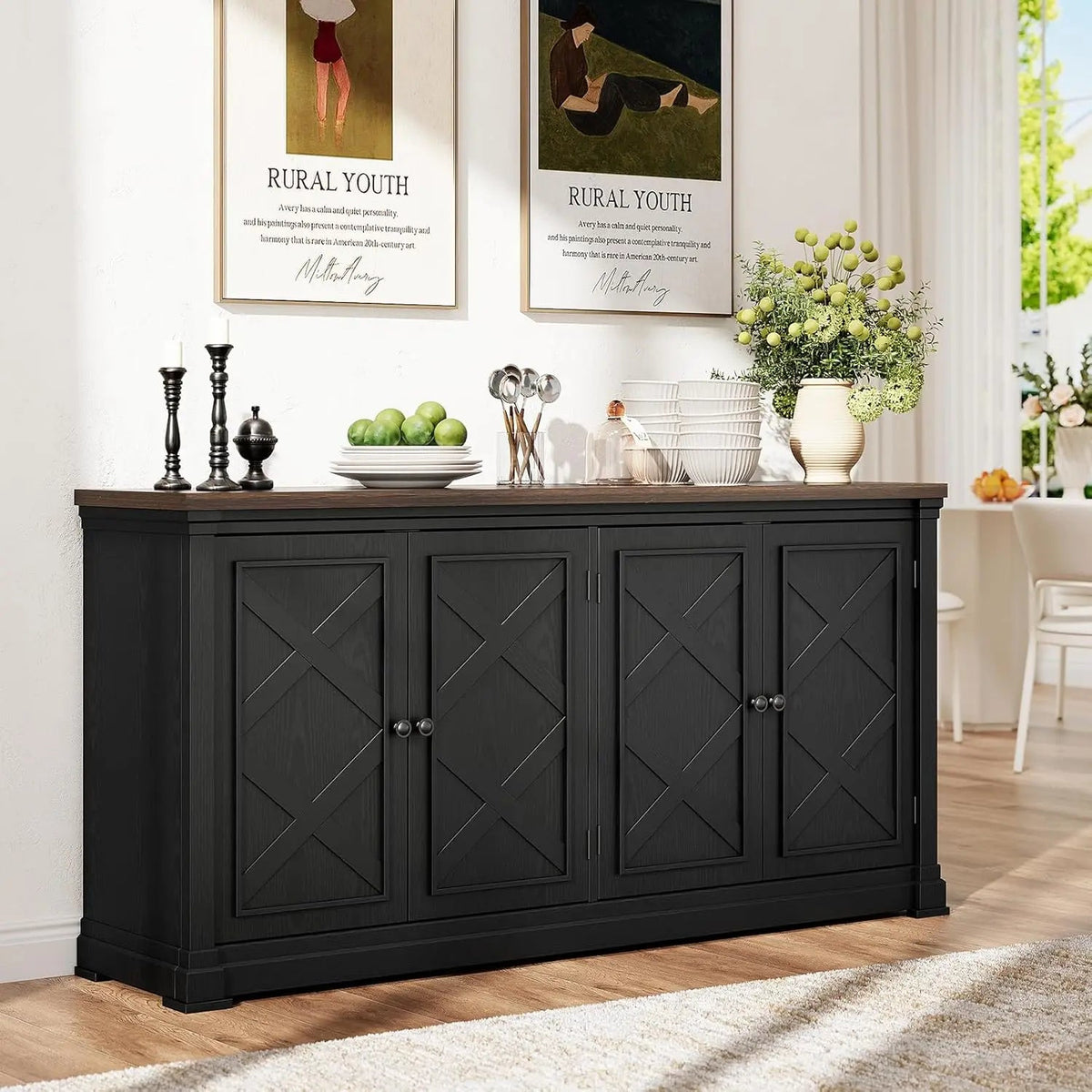 63' Solid Wood Sideboard Buffet Cabinet The Pet & Home Store
