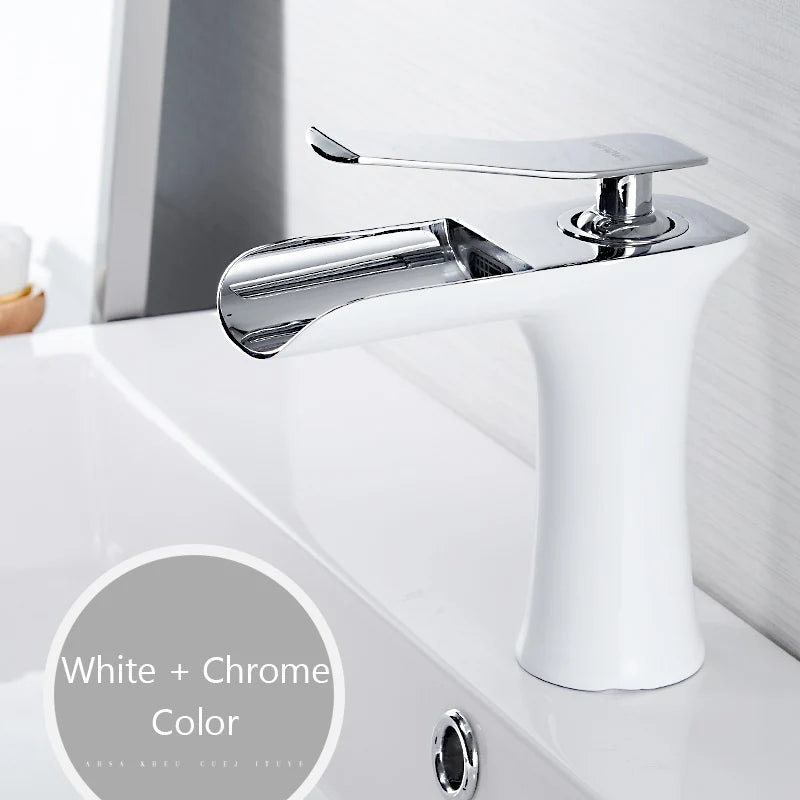 Waterfall Bathroom Faucet Single Handle Basin Mixer Tap Brass