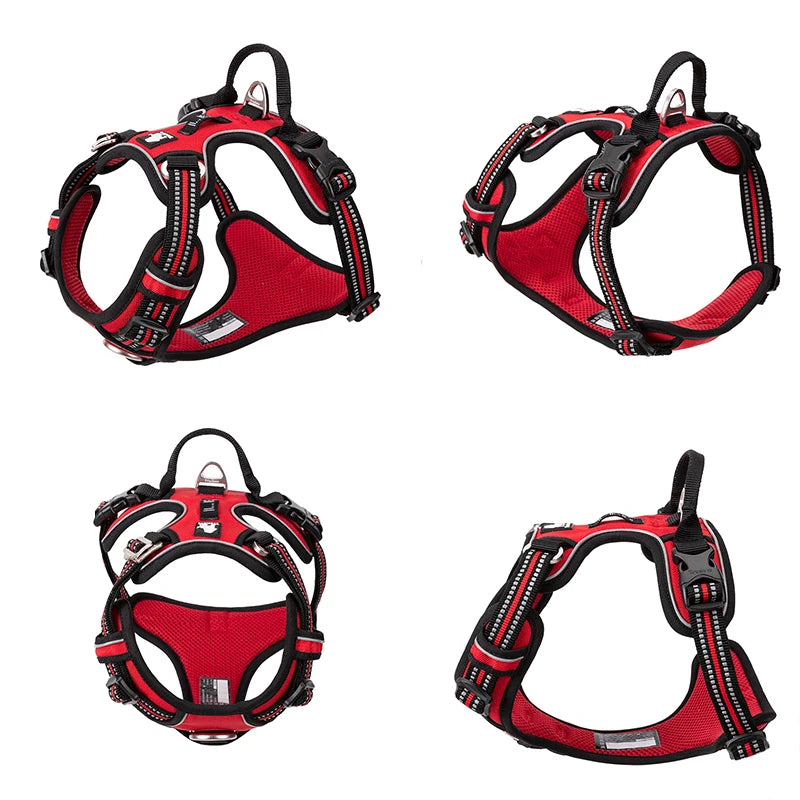 TRUELOVE Reflective No Pull Nylon Dog Harness Adjustable for Walking