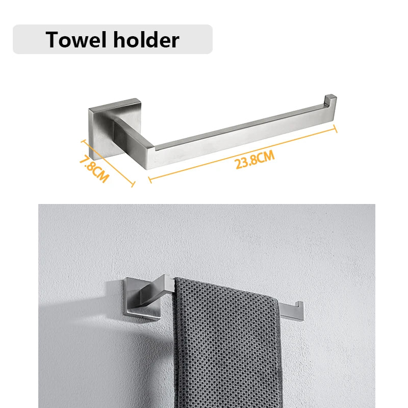 DQOK Brushed Stainless Steel Bathroom Hardware Set